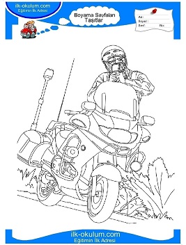 Çocuklar İçin Motor Boyama Sayfaları 